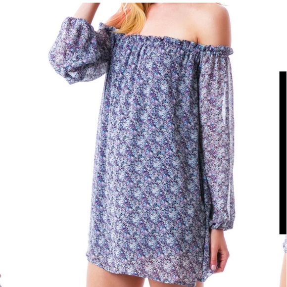 FOR LOVE and LEMONS Precioso
Multicolored Floral Print Off Shoulder Mini Dress - Picture 5 of 10